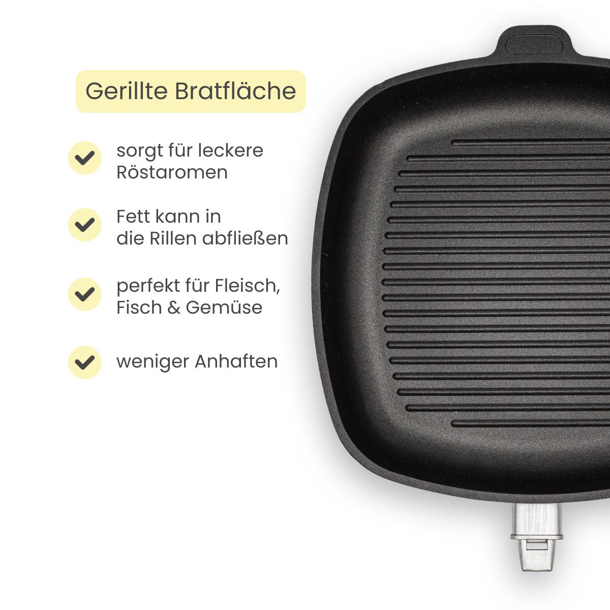 Eckige BBQ-Grillpfanne | flach 4 cm