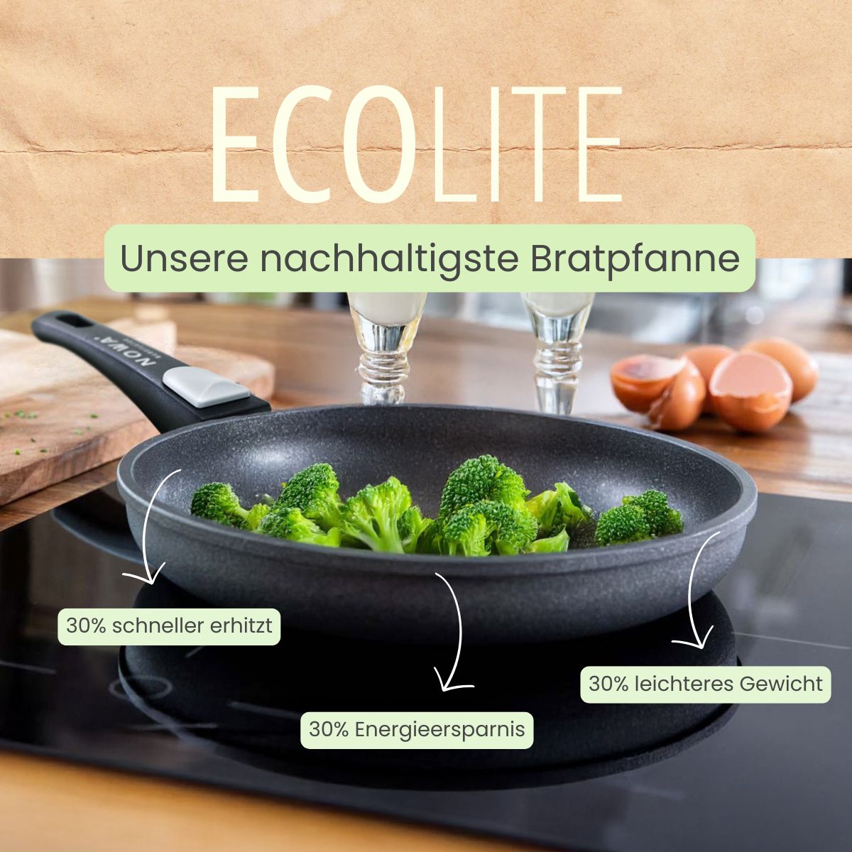 Bratpfanne ECOlite Ø 20-28 cm | flach 4 cm