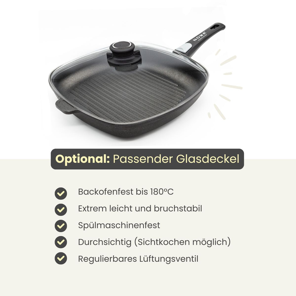 Eckige BBQ-Grillpfanne | flach 4 cm