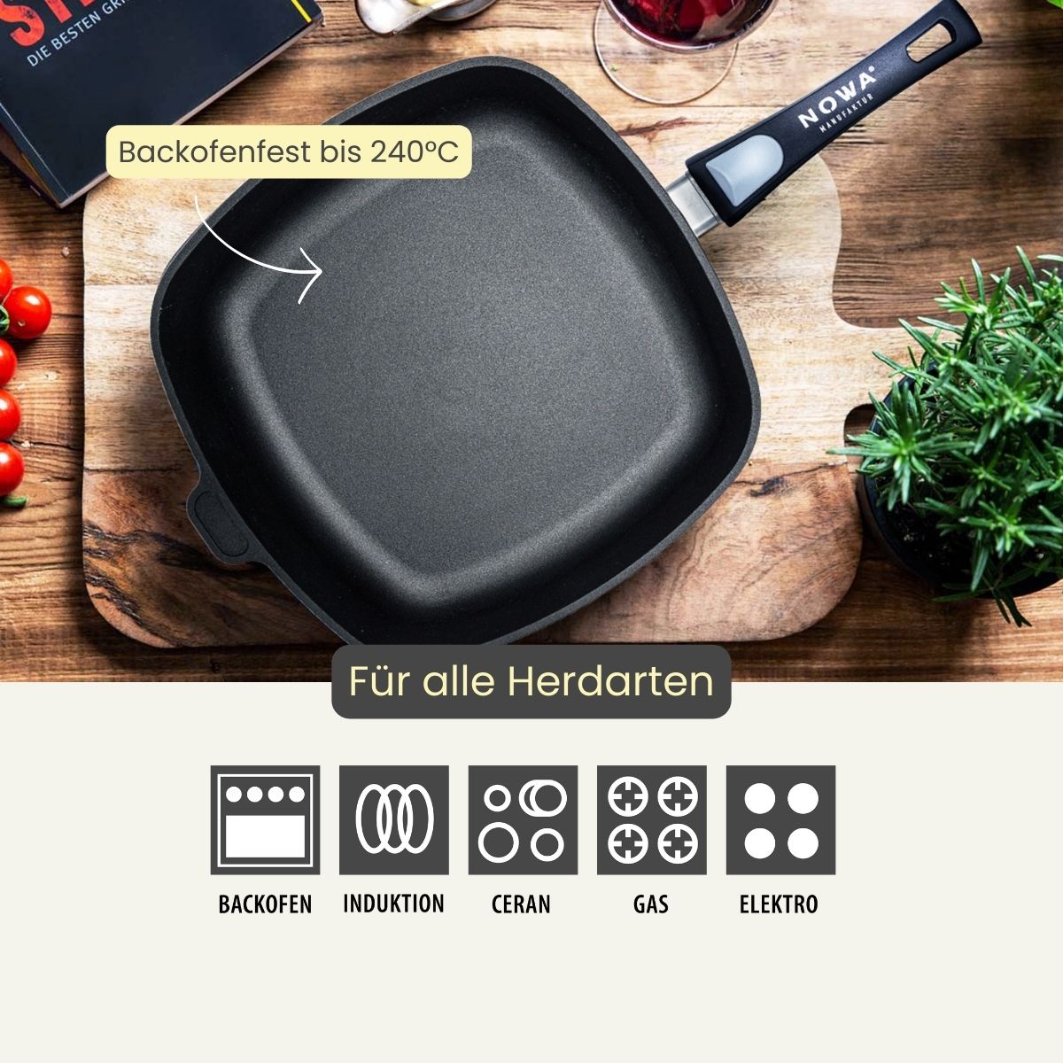 Eckige Bratpfanne | hoch 6,5 cm
