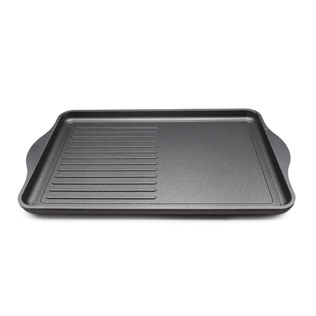Grill- und Teppanyaki-Platte 49x29 cm 1/2 glatt 1/2 gerillt