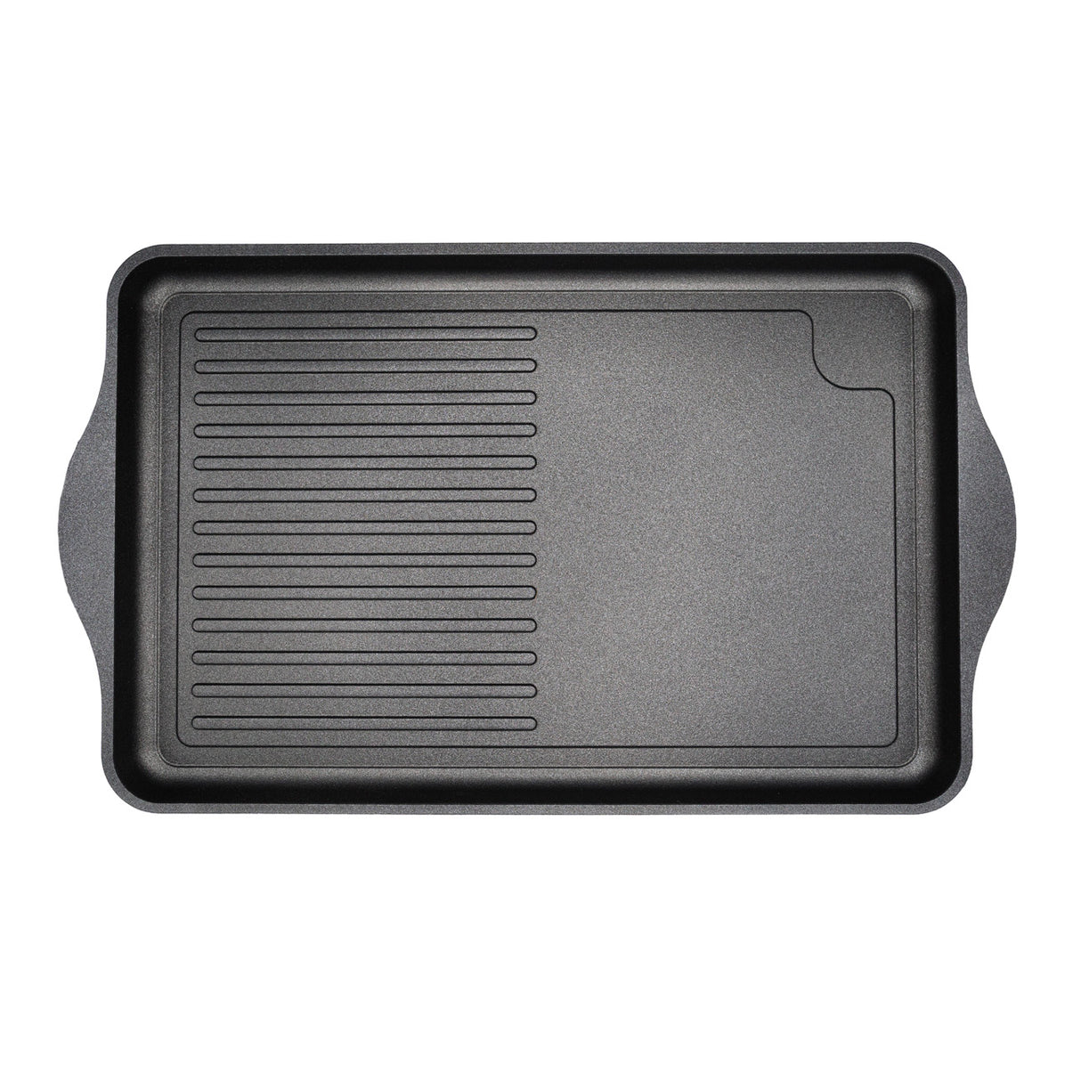 Grill- und Teppanyaki-Platte 49x29 cm 1/2 glatt 1/2 gerillt