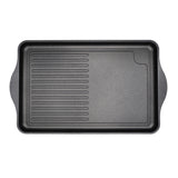 Grill- und Teppanyaki-Platte 49x29 cm 1/2 glatt 1/2 gerillt