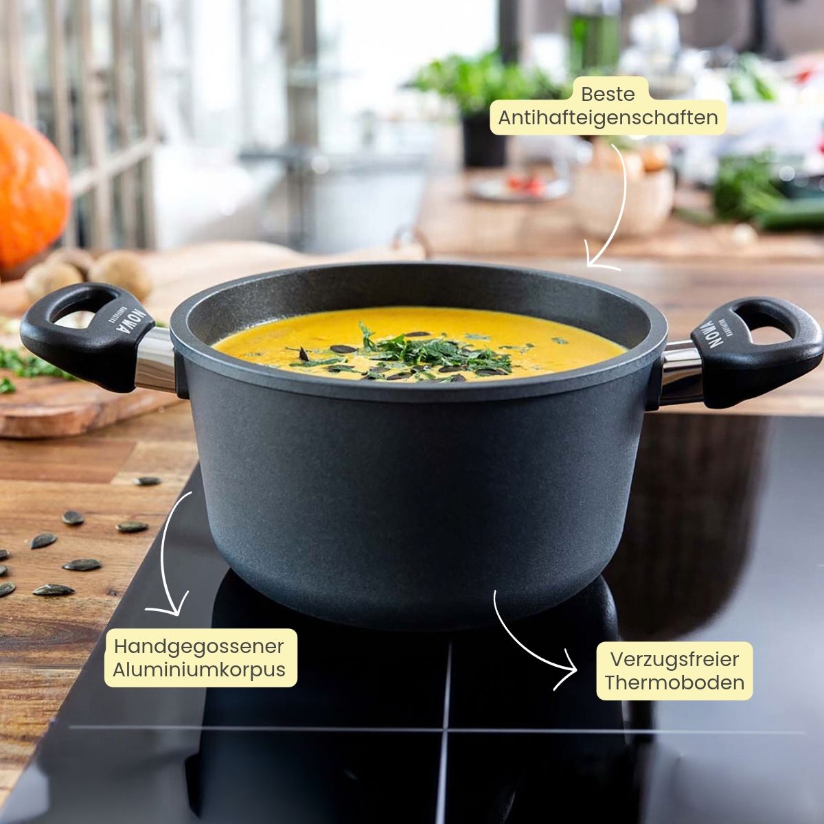 Suppen-Set XL: Kochtopf Ø 24 cm + Schöpfkelle + Untersetzer gratis