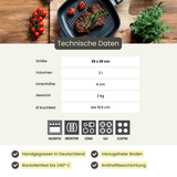 Eckige BBQ-Grillpfanne | flach 4 cm