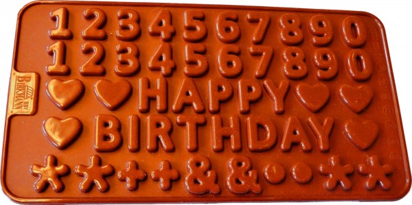 Zahlen und Happy Birthday Pralinenform